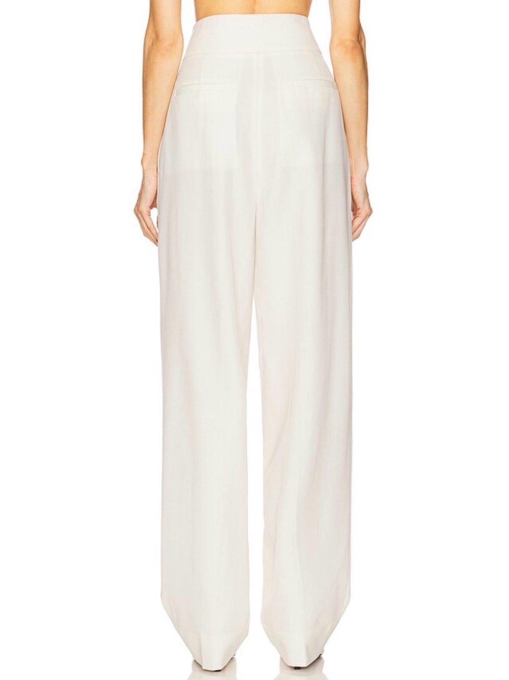 Helsa Revolve Cream High Waist Pleated Wool Suit Trouser Dress Pants Size XS NWD - Picture 4 of 13